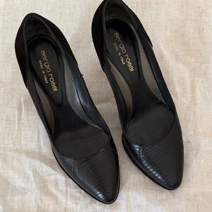 Sergio Rossi leather and suede heels